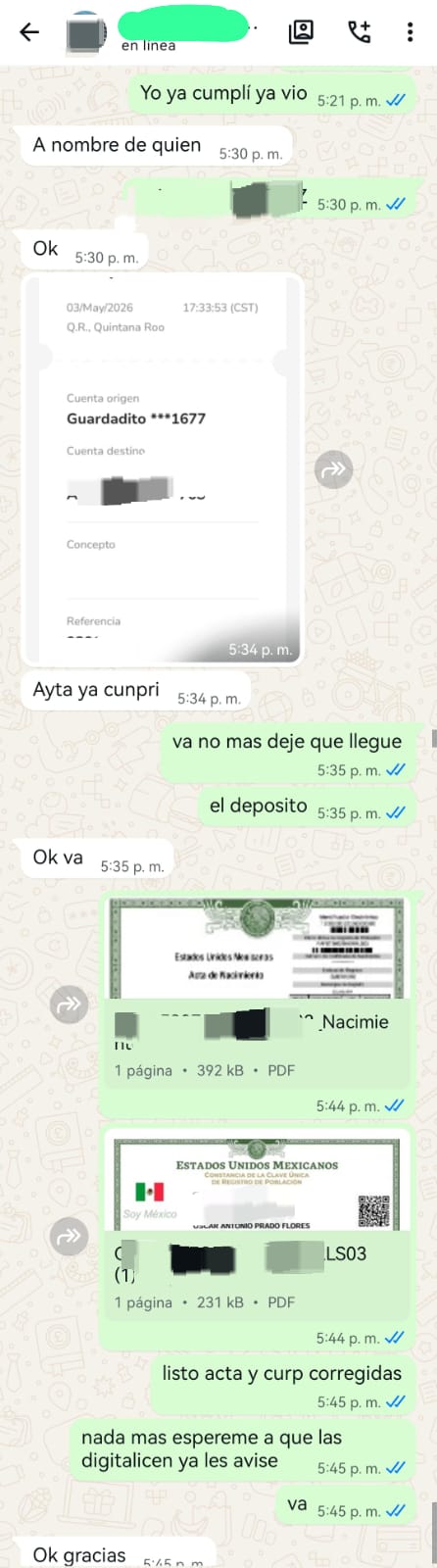 Opinión de cliente sobre trámites en línea en México